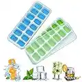 Ice Cube Trays with No-Spill Removable Lid, Lfgb Certified BPA Free Moulds,Easy-Release Silicone and Flexible 28-Ice Trays,Best for Freezer,Baby Food,Water,Whiskey,Cocktail and Other Drink