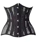 SHAPERX Longline Heavy Duty Steel Boned Corset Underbust Body Shaper Black/M