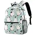 Sac à Dos pour Filles Tout-Petits Enfants Adolescents Cartable d'école pour élèves de Maternelle Enfants d'âge préscolaire avec Sac à Lunch Pingouin Mignon