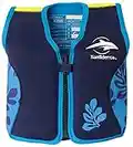 Konfidence Jacket - Premium Swim Vest for Kids (Ages 1.5-7yrs) | Adjustable Buoyancy | UKCA & CE Compliant | Swim School Approved | 25+ Years’ Experience | UK Company (Navy/Blue Palm,Small)