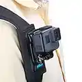 TELESIN Rucksack Schultergurt Halterung für GoPro Hero 11/10/9/8/7/6/Mini, DJI OSMO Action, Insta360,mit Verstellbarem Schulterpolster und J-Haken, Gurthalter-Befestigungssystem, Action Kamera Zubehör