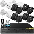 {4K/8.0 Megapixel & 130° Ultra Wide-Angle} 2-Way Audio PoE Outdoor Home Security Camera System, 8 Wired Outdoor Video Surveillance IP Cameras System 4TB
