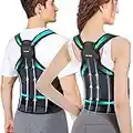 Fit Geno Back Brace Posture Corrector for Women and Men, Shoulder Straightener, Adjustable Full Back Support, Upper and Lower Back Pain Relief - Scoliosis, Hunchback, Hump, Thoracic, Spine Corrector