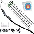 D&Q Bow and Arrow Set for Adult Beginner Archery Recurve Bow Kit 30 40Lbs Takedown Bow Left and Right Hand Bow Hunting Training Target Practice (30LBS)