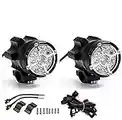 KASER Par de Faros para Luz Delantera de Motocicleta Luces Antiniebla Delanteras Adicionales para Motocicleta Quad con Interruptor Y Soporte de Fijación 45W 3000 LM 12V-80V