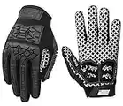 Seibertron Lineman 2.0 Padded Palm Football Receiver Gloves, Flexible TPR Impact Protection Back of Hand Glove Adult Sizes Black XL