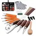 Wood Carving Tools Set,Detail and Hook Carving Knife Kit for Beginners,Trimming Knife for Spoon Bowl Cup Woodwork,Round Handle Design and 6pcs SK2 Carbon Steel Wood Carving Knives（10pcs）