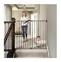 Regalo 2-in-1 Extra Tall Easy Swing Stairway and Hallway Walk Through Baby Gate, Black