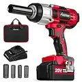AVID POWER Cordless Impact Wrench, 1/2 Impact Gun w/Max Torque 330 ft lbs (450N.m), Power Impact Wrenches w/ 3.0A Li-ion Battery, 4 Pcs Impact Sockets and 1 Hour Fast Charger, 20V Impact Driver Kit