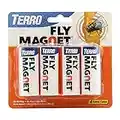 Terro T510 Fly Magnet Sticky Fly Paper Trap - 4 Pack, White