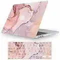 Fancity Compatible with MacBook Pro 13 inch Case with Touch Bar 2020 2021 2022, M2 M1 Chip A2338/A2289/A2251/A2159/A1989/A1706 Hard Shell Pro 13 Case (2016-2022 Release) & Keyboard Cover, Pink Marble