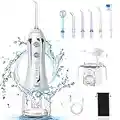 Water Flosser Teeth Cordless, 5 Mode Oral Irrigator Flosser 300ML Reservoir IPX7 Waterproof USB Rechargeable Dental Floss 360° Rotation w/ 6 Jet Tip, Gravity Ball FDA ApprovedHome Travel Use