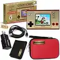 Nintendo Super Mario Bros. Game and Watch Handheld Game System, Bundled with PremGear Carrying Case (Red) + 6ft USB Charging Cable, Wall Adapter & Cleaning Cloth