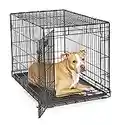 MidWest Homes for Pets Newly Enhanced Single & Double Door iCrate Dog Crate, Includes Leak-Proof Pan, Floor Protecting Feet , Divider Panel & New Patented Features
