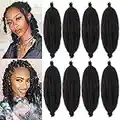 16 Inch Pre-Separated Springy Afro Twist Hair 8 Packs Spring Twist Hair For Distressed Soft Locs Natural Black Marley Twist Crochet Braiding Hair Synthetic Hair Extensions (10 Strands/Pack,1B#)