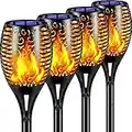 TomCare Solar Outdoor Lights 99 LED Higher & Larger Flickering Flame Solar Torch Lights 43" Waterproof Outdoor Lighting Solar Powered Pathway Lights Halloween Decorations for Garden Patio Yard, 4Pack