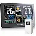 Newentor Weather Station with Wireless Outdoor Indoor Sensor, Color Display, Weather Forecast, Digital Atomic Clock, Barometer, Temperature, Humidity Monitor, for Home Garden Farm