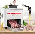 NEWTRY Meat Cutter Slicer Cutting Machine Cube Shredded Meat 330LB/H 850W Home and Commercial Electric Stainless Steel Chicken Fish Beef Meat Vegetable Slicer (with a 5mm Blade) UK Plug 220V