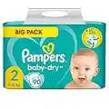 Pampers Baby Windeln Größe 2 (4-8kg) Baby-Dry, Mini, BIG PACK, bis zu 12 Stunden Rundum-Auslaufschutz, 90 Stück