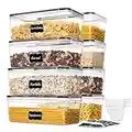 Vtopmart Airtight Food Storage Containers with Lids 8PCS Set 3.2L, Plastic Spaghetti Container for Pasta organizer, BPA Free Air Tight House Kitchen Pantry Organization and Storage