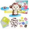 BBLIKE Juguete de Matemáticas, 65 PCS Monkey Balance Tarjetas de Matemáticas Bloque Digital Juego Educativo Juegos de Matemáticas Regalo para Niños y Niñas (Blanco)