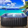 Whirlpool aufblasbar BRAST® MSpa Tekapo für 4 Personen 158x158cm In-Outdoor Pool 108 Massagedüsen Energiespar-Timer Heizung Aufblasfunktion per Knopfdruck Bubble Spa Wellness Massage