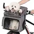 Ownpets Dog Bike Basket Bag Pet Carrier, Dog Car Seat with Safety Rope, Adjustable Shoulder Strap Portable Breathable Bicycle Basket Bag for Small Dogs and Cats