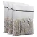 3Pcs Durable Honeycomb Mesh Laundry Bags for Delicates 12 x 16 Inches (3 Medium)