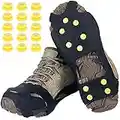 Tevlaphee Crampones,Racos de Hielo Tracción Antideslizante Más de Zapatos/para 15 Tacos Nieve Hielo Grips Crampones Tacos Picos，fácil de Poner (Schwarz, M)