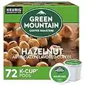 Green Mountain Coffee Roasters Hazelnut, Single-Serve Keurig K-Cup Pods, Flavored Light Roast Coffee, 72 Count