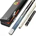 O'MIN Gunman Snooker Cue 3/4 Piece One Piece with O'MIN Case with Telescopic Extension 9.5mm 10mm Tip (3/4 Piece)