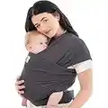 KeaBabies Baby Wrap Carrier - All in 1 Original Breathable Baby Sling, Lightweight,Hands Free Baby Carrier Sling, Baby Carrier Wrap, Baby Carriers for Newborn, Infant, Baby Wraps Carrier, Baby Slings (Mystic Gray)