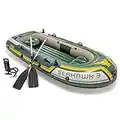 Intex Seahawk 3, 3-Person Inflatable Boat Set with Aluminum Oars and High Output Air Pump (Latest Model), 116 x 54 x 17 inches