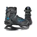 SOFTMAX - Insulated Ice Skates for Men - Soft, Comfortable and Breathable Boots for Ice Skating (Black/Blue, Size 8)