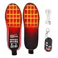 Heated Insoles, Wireless Heated Insoles, Remote Control Heating Insoles, USB Rechargeable Heated Shoes Insoles, Waterproof Heated Foot Warmer Insole, Electric Foot Warmers for Hunting Fishing Hiking