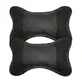 Vast 2 Piezas Almohada Cuello del Coche, Almohada para el Cuello de Cuero PU, Suave Transpirable Almohada Cervical Coche, para el Reposacabezas del Asiento de Coche(Negro)