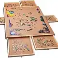 1500 Piece Wooden Jigsaw Puzzle Table - 6 Drawers, Puzzle Board | 27” X 35” Jigsaw Puzzle Board Portable - Portable Puzzle Table | for Adults and Kids