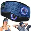 Bandeau Bluetooth Écouteurs pour Dormir,Cadeau d'anniversaire de Noël pour Homme Femme Original Bandeau Casque de Musique,Doux écouteurs avec Ultra-Fins HD Stéréo pour Sport,Dormeurs Latéraux,Voyage