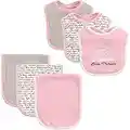 Hudson Baby 6-Piece Bib and Burp Cloth Set, Princess