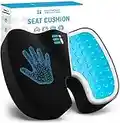 ERGONOMIC INNOVATIONS Gel Enhanced Memory Foam Seat Cushion for Office Chair, Coccyx Lower Back Support Tailbone Pain Relief Cushions, Work Chair Pad Pillow, Sciatica, Butt, Desk Chair Cushion