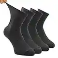 Busy Socks - Calcetines diabéticos para hombre y mujer, talla grande, sin ampollas gruesas con suela de cojín para padres mayores y mujeres embarazadas, color gris oscuro, paquete de 4 XL