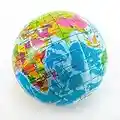 Logbuch-Verlag Globo terráqueo de Goma Multicolor para Jugar y Aprender Ø 7,5 cm - Idea de Regalo para niños Pelota Globo terráqueo