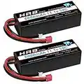 HRB 3S Lipo Battery with Deans Plug 6000mAh 11.1V Lipo Battery 50C RC Lipo Battery Hardcase Compatible with RC Helicopter Airplane Car Boat Truck (2packs)