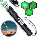 Cyahvtl Laser Pointer, Tactical Flashlights 2000 Metres Green Long Range High Power Handheld Flashlight, Rechargeable Laser Pointer for USB, with Star Cap Adjustable Focus Suitable for Projecto