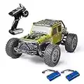 RC Cars Off Road RC Truck 1/16 Scale 2.4GHz Remote Control Monster Car 4WD High Speed 38KMH LED Headlight All Terrains RTR Vehicle with 2 Batteries Toy Gift for Adults & Boys Girls Kids