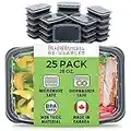 Cubeware 25-Pack Snap-Seal | Microwavable | Dishwasher Safe | Freezer Safe | Reusable Food Storage Bento Box | Meal Prep Containers with Lids | 28 oz | BPA Free