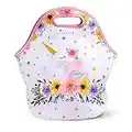 WERNNSAI Licorne Sac à Lunch - Néoprène Isotherme Sac Déjeuner Repas Réutilisable Imperméable pour Les Enfants Sac de Voyage Pique-Nique École Travail Achats avec Fermeture éclair, Cadeaux