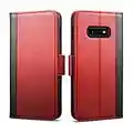 Rssviss Estuche para Samsung Galaxy S10e, Cáscara de Piel PU para Samsung Galaxy S10e Protección [4 Ranuras para Tarjetas y Moneda] con [Cierre magnético] Samsung Galaxy S10e Flip Case, 5.8" Rojo