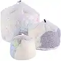 3pcs Filet à Linge, Sacs à Linge avec Cordon de Serrage Sac de Lavage Réutilisable en Maille pour Machine à Laver Chemisier, Sous-vêtements, Soutien-gorge, Chaussettes, Bas, Dessous, Lingerie