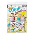 Copic Ciao Illustration Set, Alcohol-Based Markers (12 pcs) with an Instruction Book